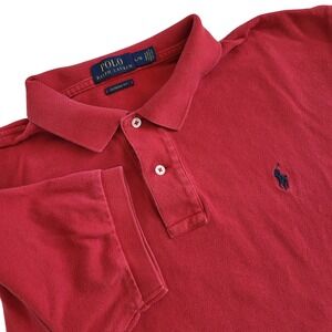 Polo Ralph Lauren Mens Classic Fit Red Pique Short Sleeve Polo Shirt Large